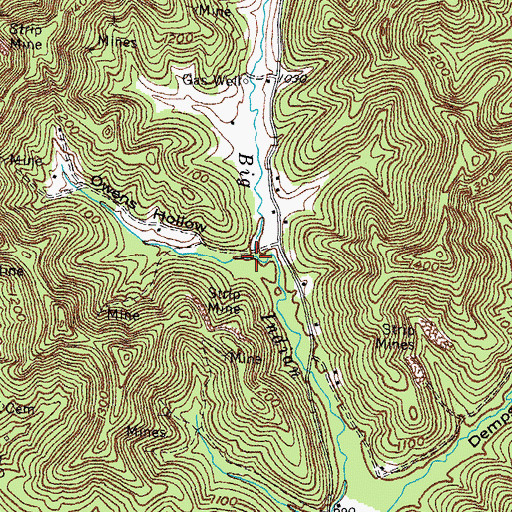 Topographic Map of Owens Hollow, KY
