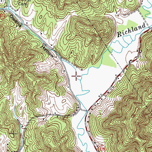 Topographic Map of Owens Hollow, KY