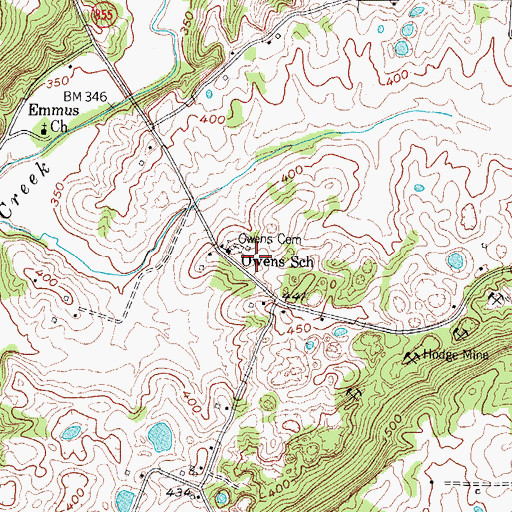 Topographic Map of Owens School, KY