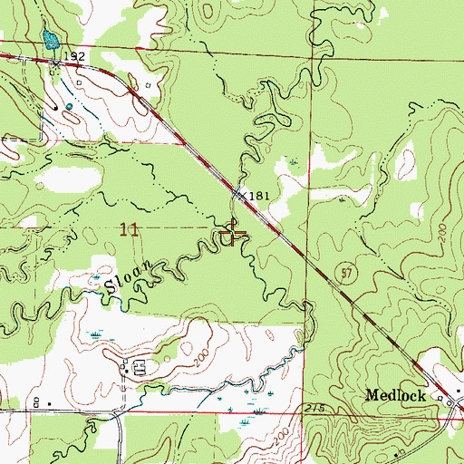 Topographic Map of Henderson Creek, AR