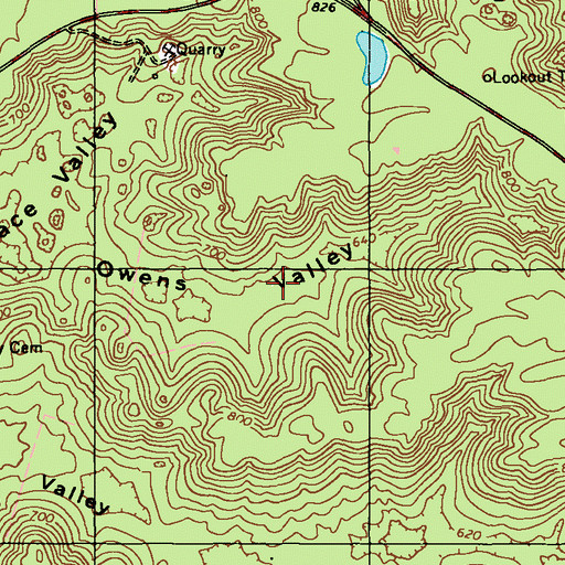 Topographic Map of Owens Valley, KY