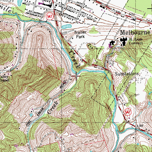 Topographic Map of Owl Creek, KY