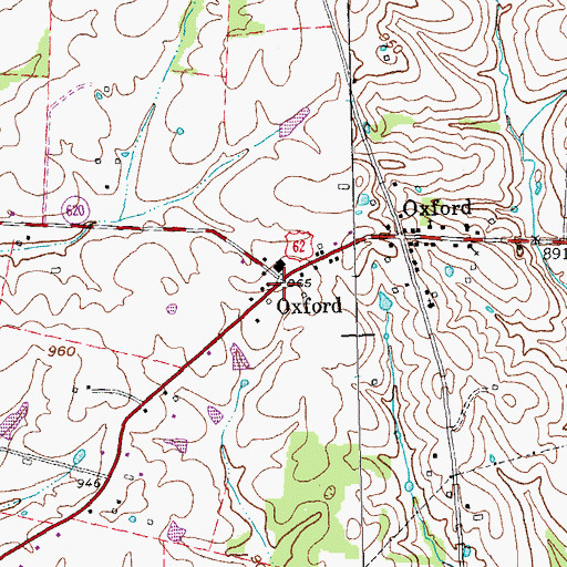 Topographic Map of Oxford, KY