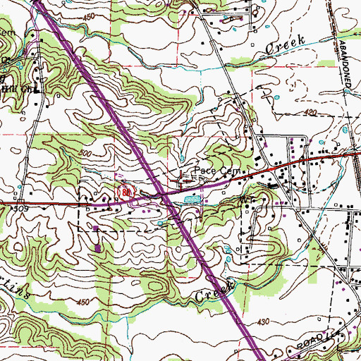 Topographic Map of Pace Cemetery, KY
