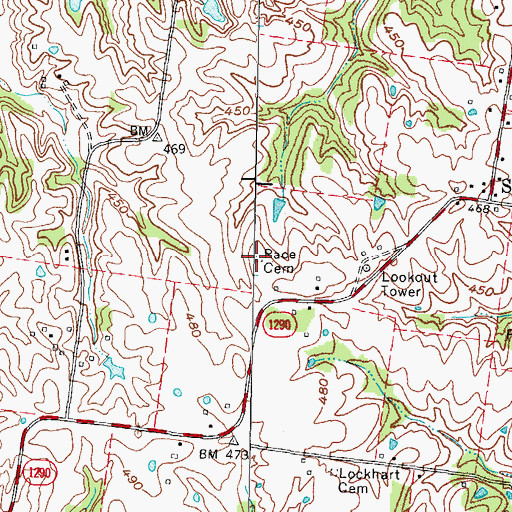 Topographic Map of Pace Cemetery, KY