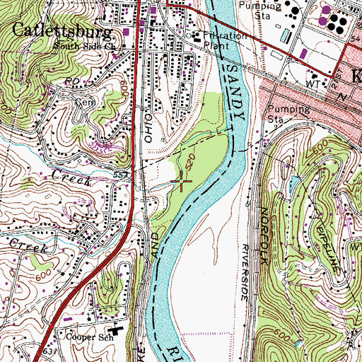 Topographic Map of Paddle Creek, KY