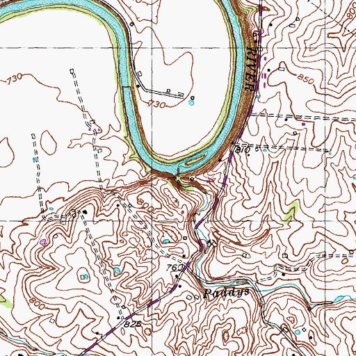 Topographic Map of Paddys Run, KY