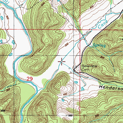 Topographic Map of Henderson Hollow, AR