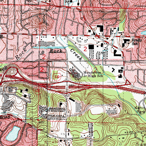 Topographic Map of Henderson Junior High School, AR