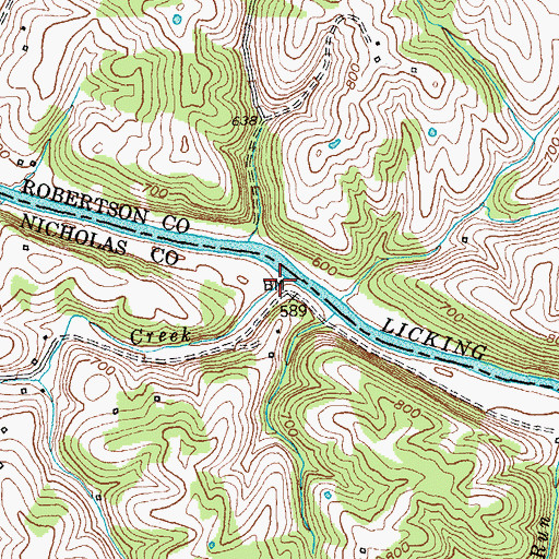 Topographic Map of Painter Creek, KY
