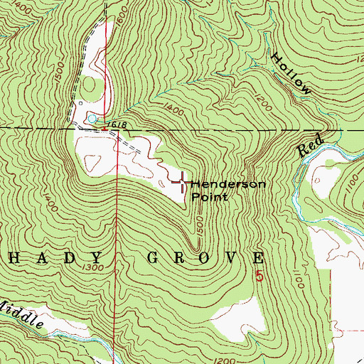 Topographic Map of Henderson Point, AR