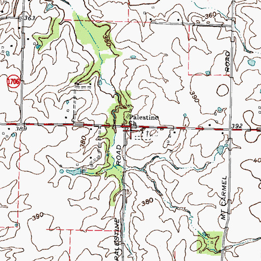 Topographic Map of Palestine Church, KY