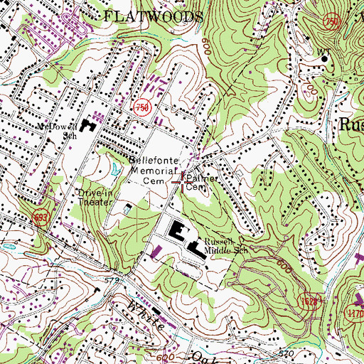 Topographic Map of Palmer Cemetery, KY