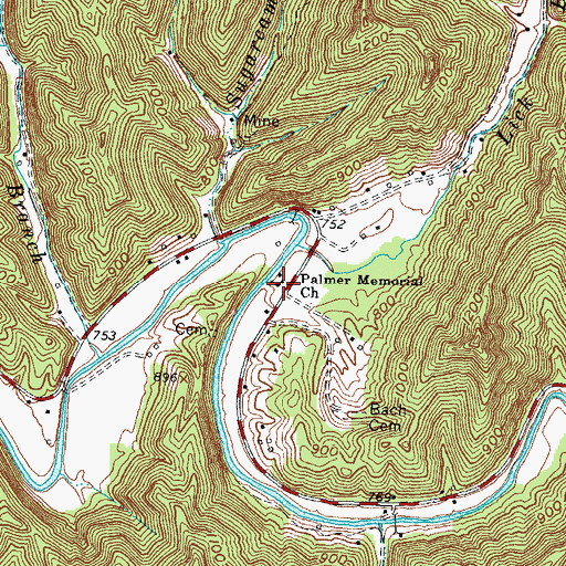 Topographic Map of Palmer Memorial Church, KY