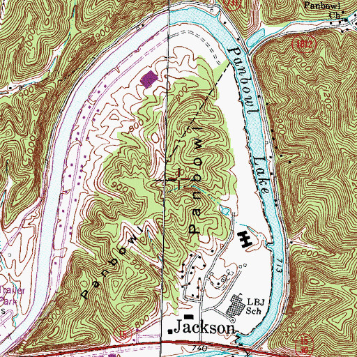 Topographic Map of Panbowl, KY