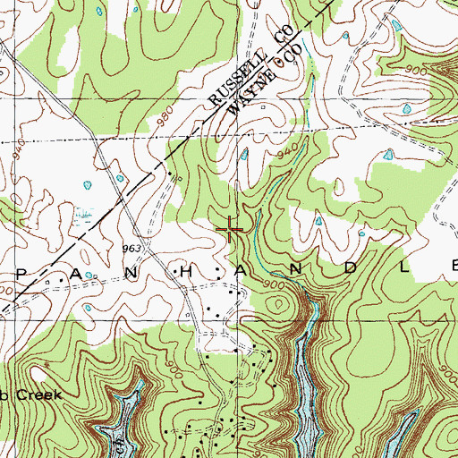 Topographic Map of Panhandle, KY