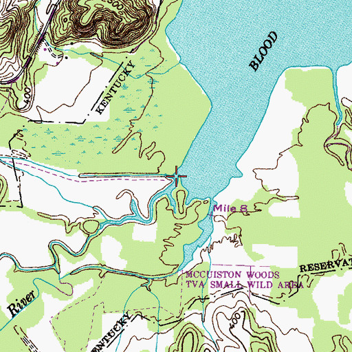 Topographic Map of Panther Creek, KY