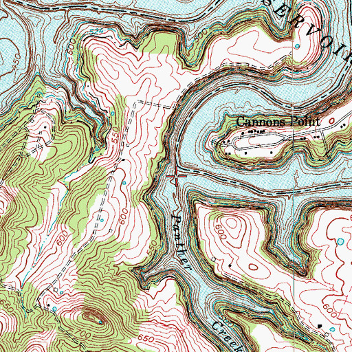 Topographic Map of Panther Creek, KY