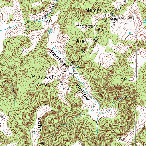 Topographic Map of Panther Hollow, KY