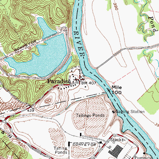 Topographic Map of Paradise (historical), KY