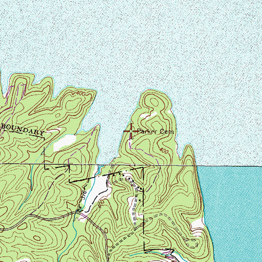 Topographic Map of Parker - Oak Hill Cemetery, KY