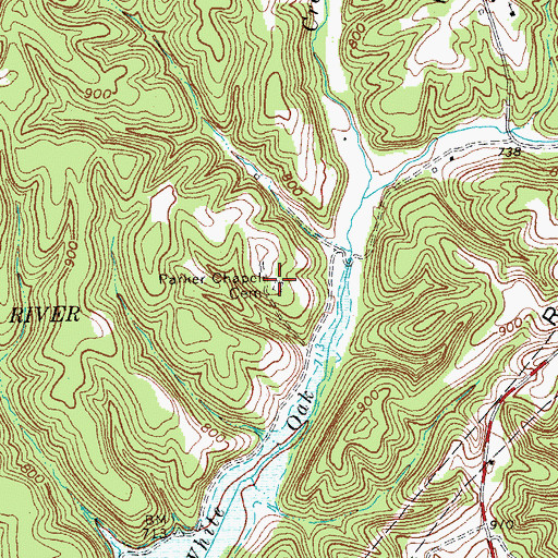 Topographic Map of Parker Chapel Cemetery, KY