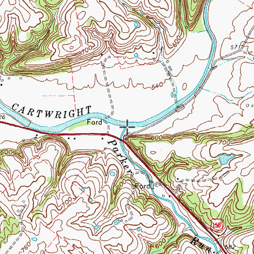 Topographic Map of Parker Run, KY