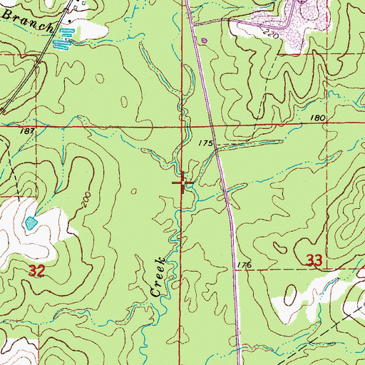 Topographic Map of Henrys Creek, AR