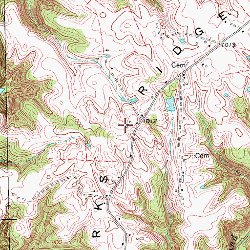 Topographic Map of Parks Ridge, KY