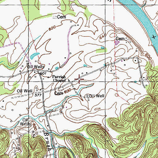 Topographic Map of Parrish Chapel, KY