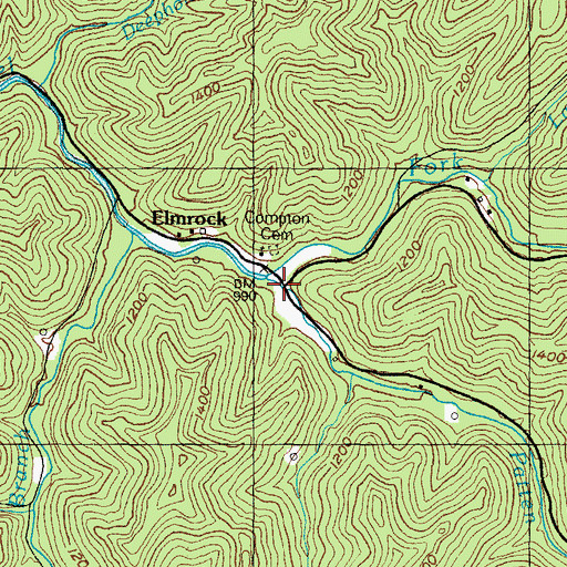 Topographic Map of Patten Fork, KY