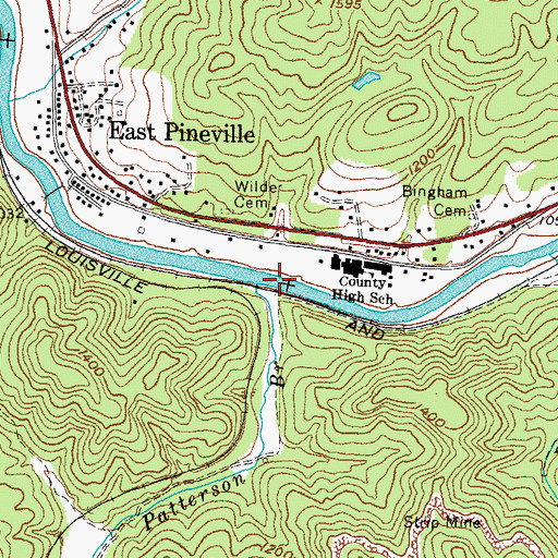 Topographic Map of Patterson Branch, KY