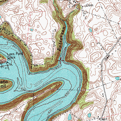 Topographic Map of Patterson Branch, KY