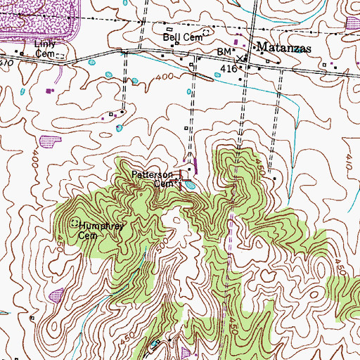 Topographic Map of Patterson Cemetery, KY