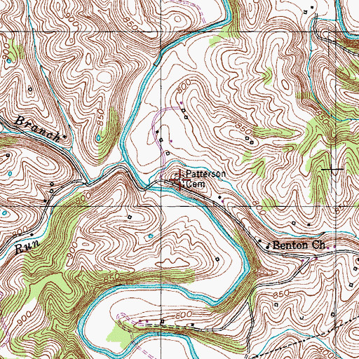 Topographic Map of Patterson Family Cemetery, KY