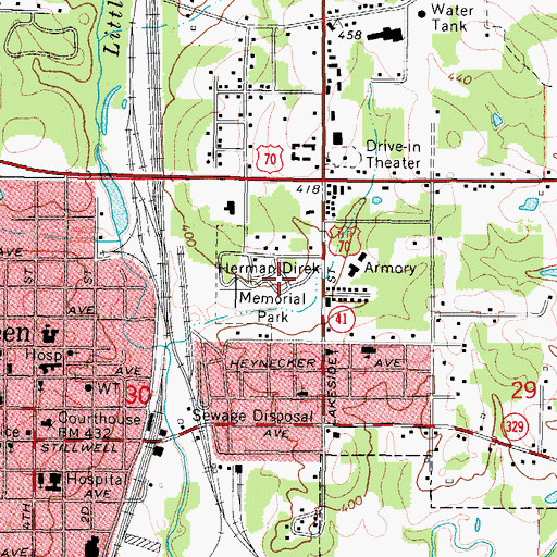 Topographic Map of Herman Direk Memorial Park, AR