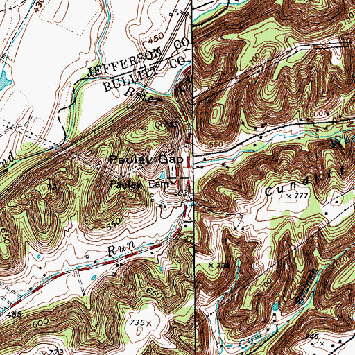 Topographic Map of Pauley Cemetery, KY