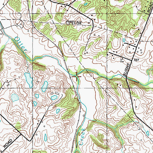 Topographic Map of Pawley Creek, KY