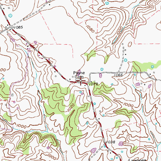 Topographic Map of Payne Cemetery, KY
