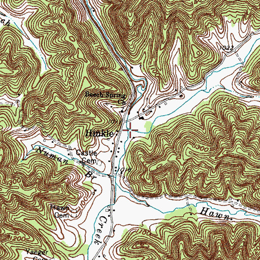 Topographic Map of Payne Creek, KY