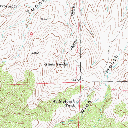 Topographic Map of Gibbs Tank, AZ
