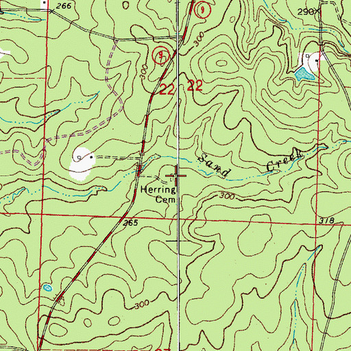 Topographic Map of Herring Cemetery, AR