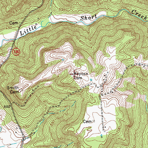 Topographic Map of Payton Cemetery, KY