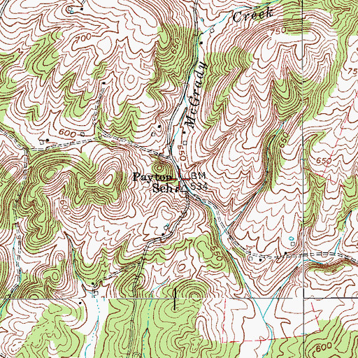 Topographic Map of Payton School, KY