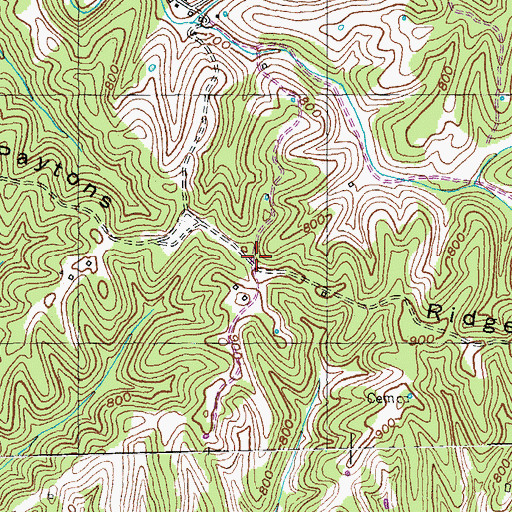 Topographic Map of Paytons Ridge, KY