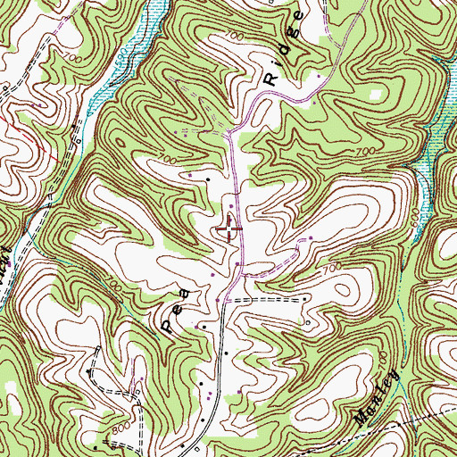 Topographic Map of Pea Ridge, KY