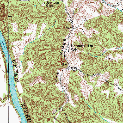 Topographic Map of Pea Ridge, KY