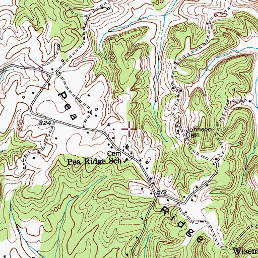 Topographic Map of Pea Ridge, KY