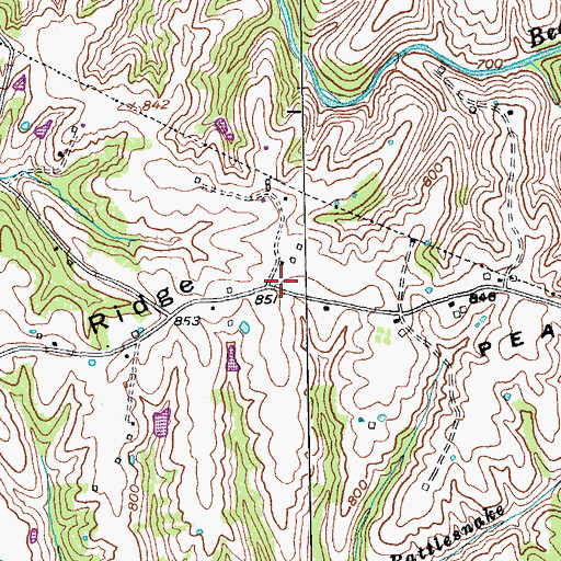 Topographic Map of Pea Ridge, KY
