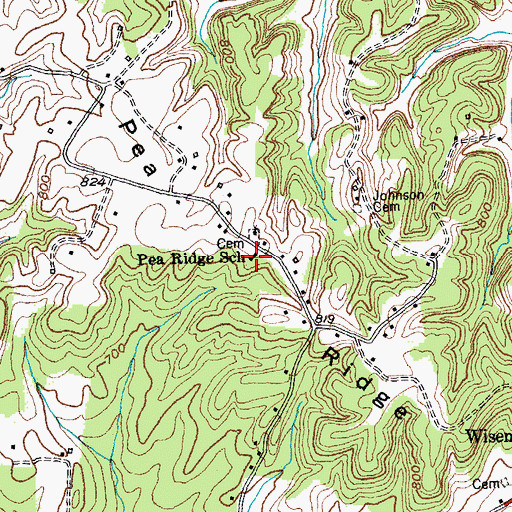 Topographic Map of Pea Ridge School, KY